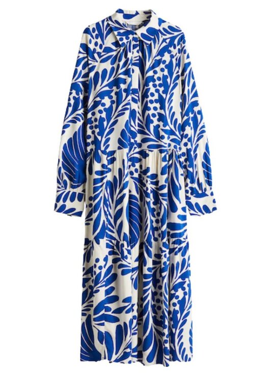 H&M Dresses & Skirts - H&M Blue & White Viscose Shirt Dress